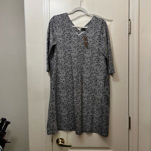 NWT J. Jill Double V-neck dress, herringbone pattern, size medium petite